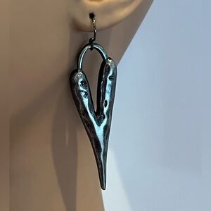 Long Heart Drop Earrings